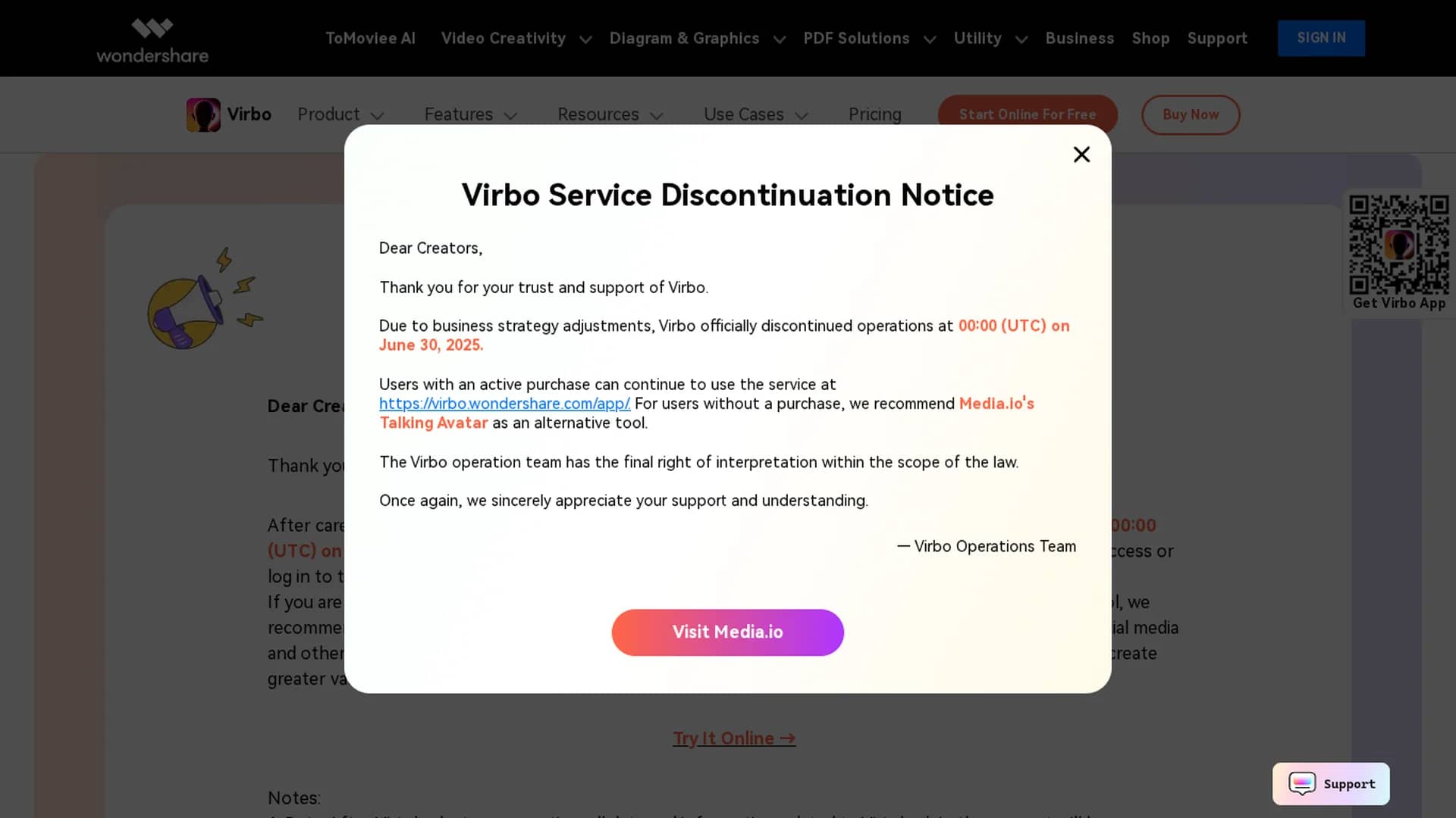wondershare-virtulook homepage