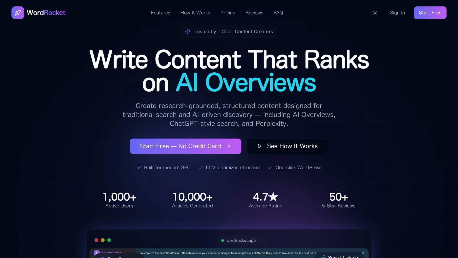 wordrocket-ai homepage