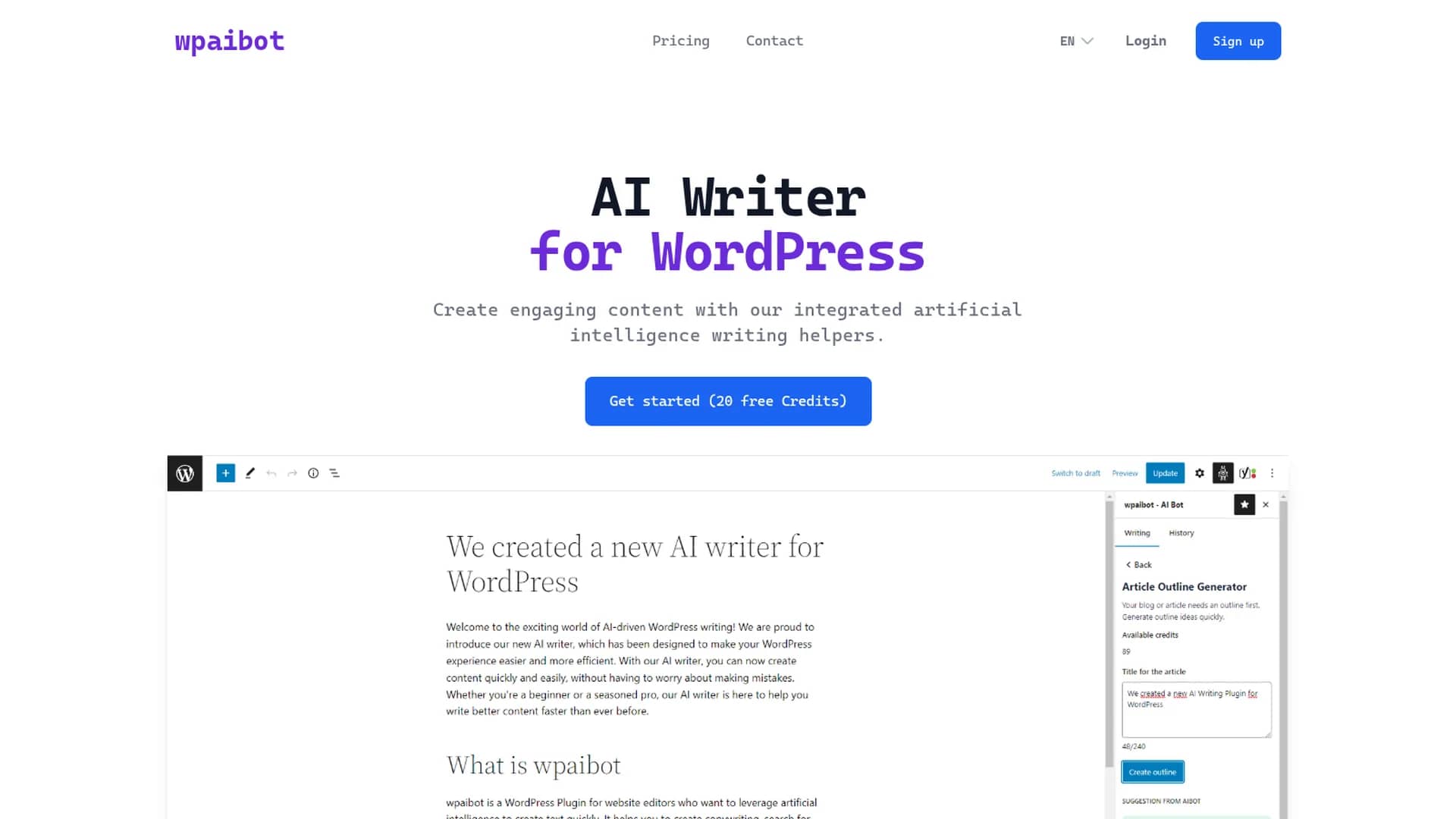 wpaibot homepage