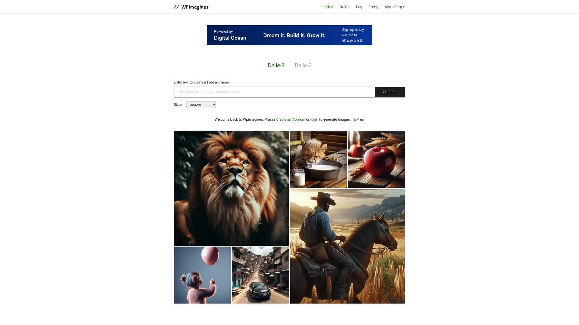 wpimagines homepage