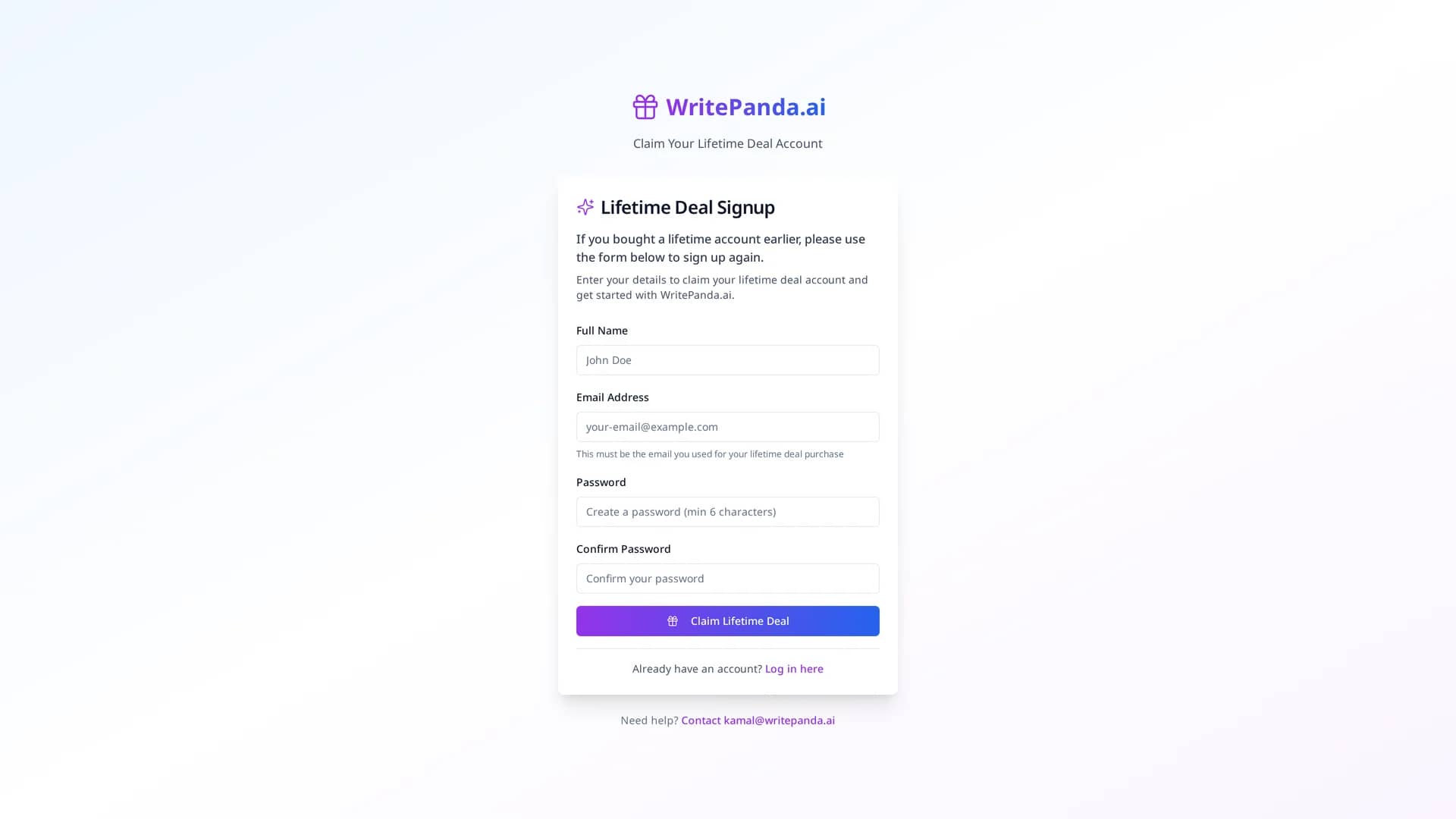 write-panda homepage