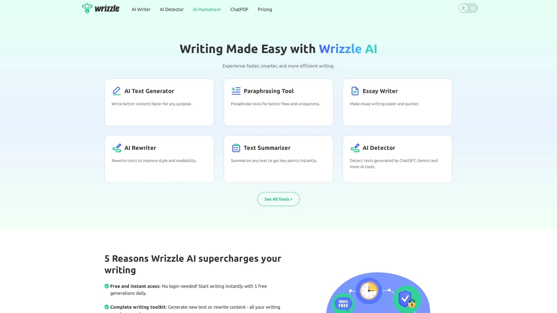 wrizzle-ai homepage