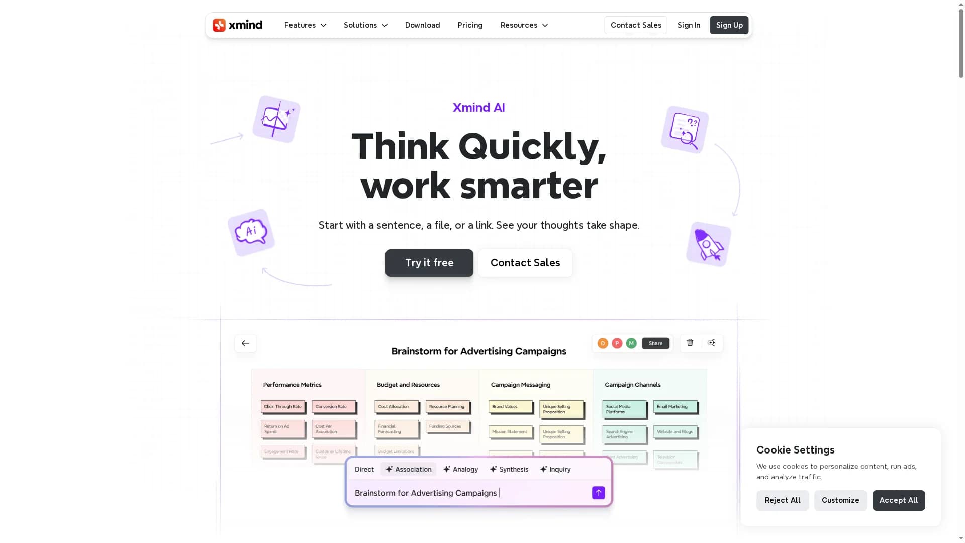 xmind-ai homepage