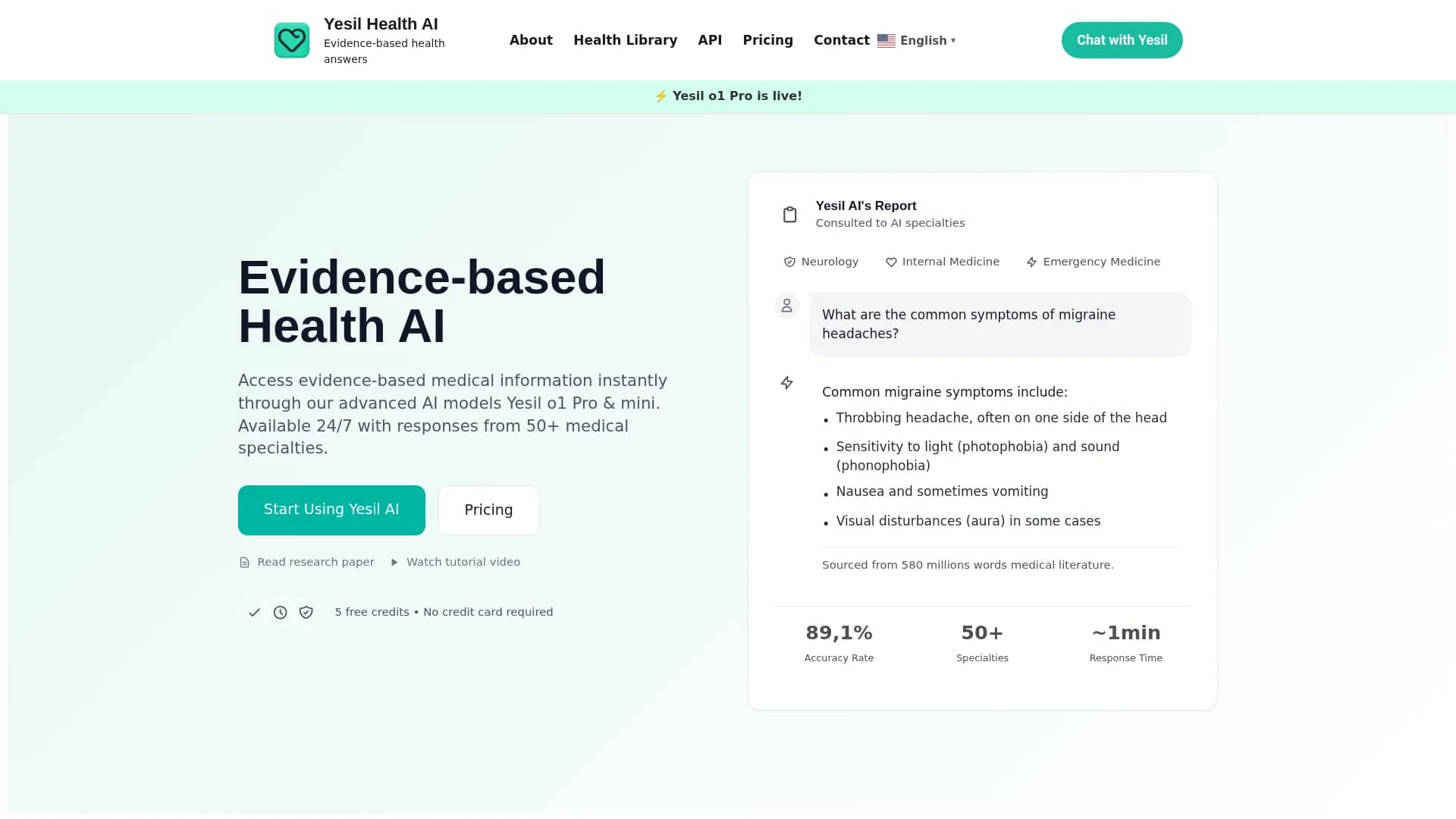 yesil-health homepage