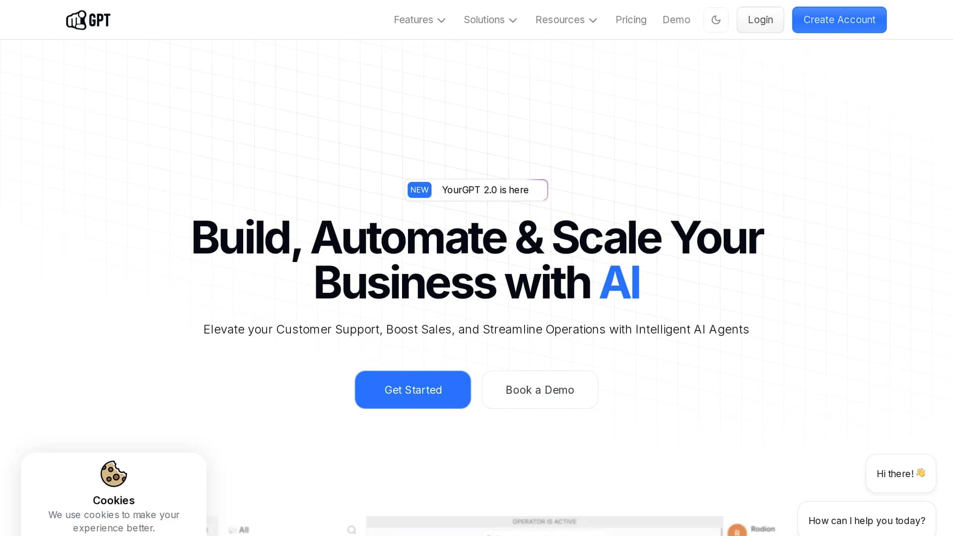 yourgpt-chatbot homepage