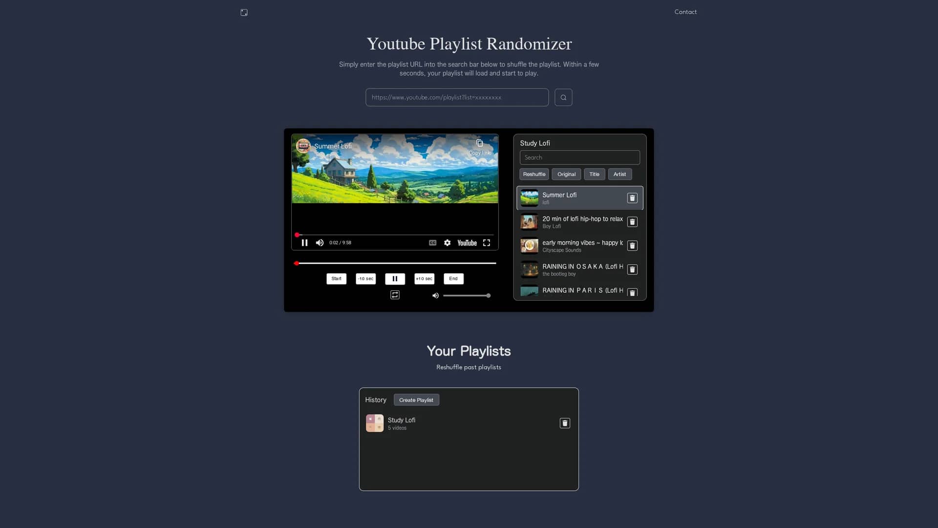 youtube-playlist-randomizer homepage