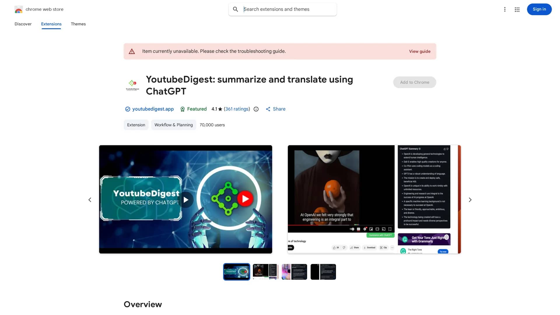 youtubedigest homepage
