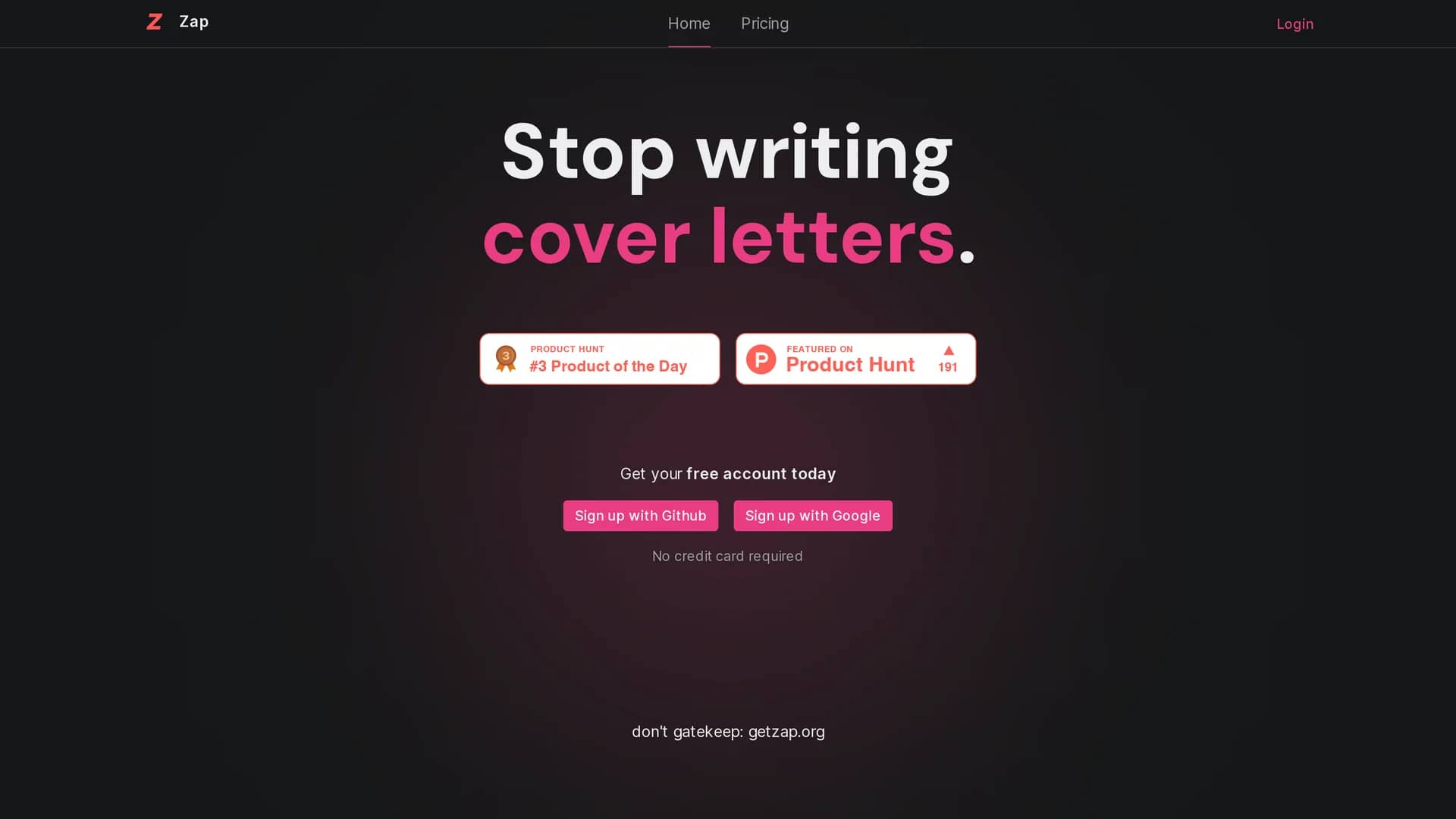zap-ai homepage