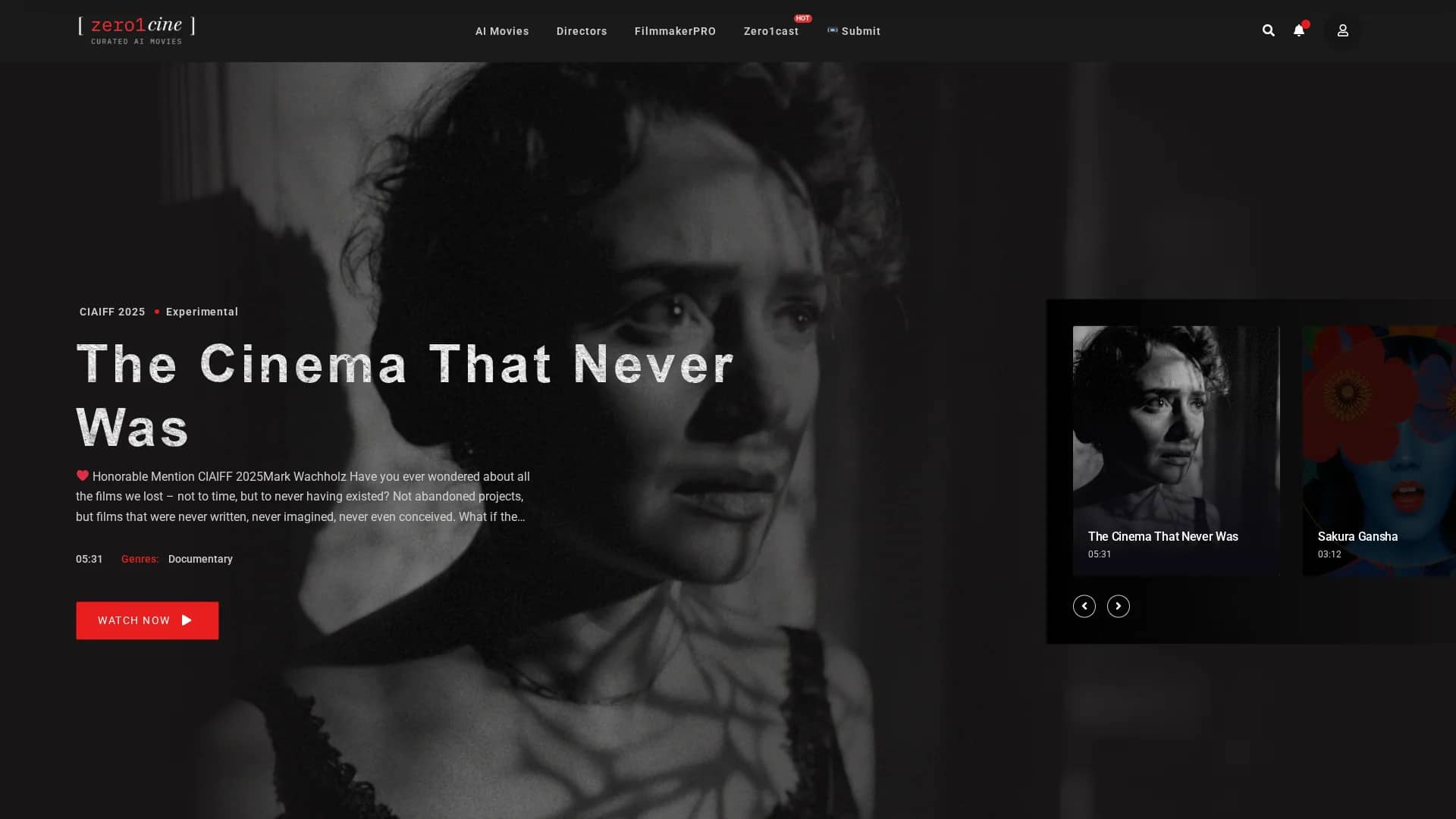 zero1cine homepage