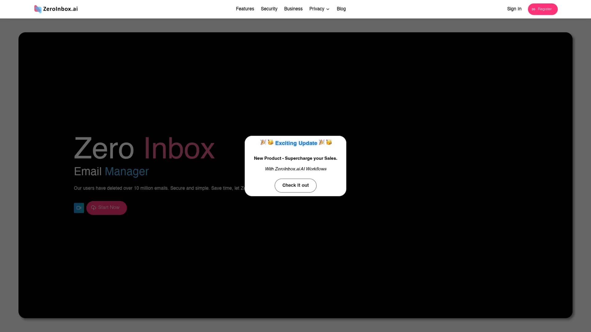 zeroinbox homepage