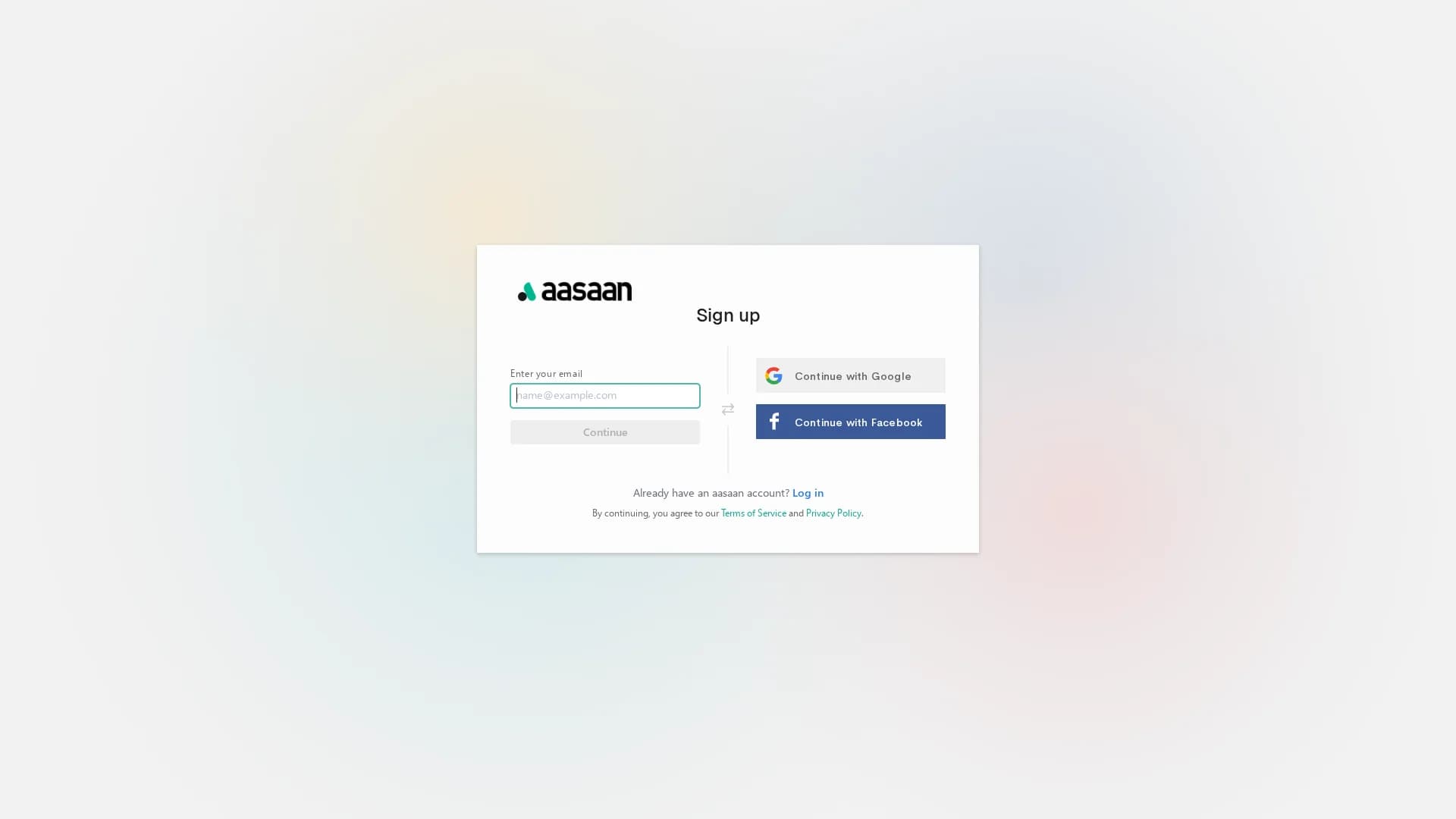 aasaan homepage