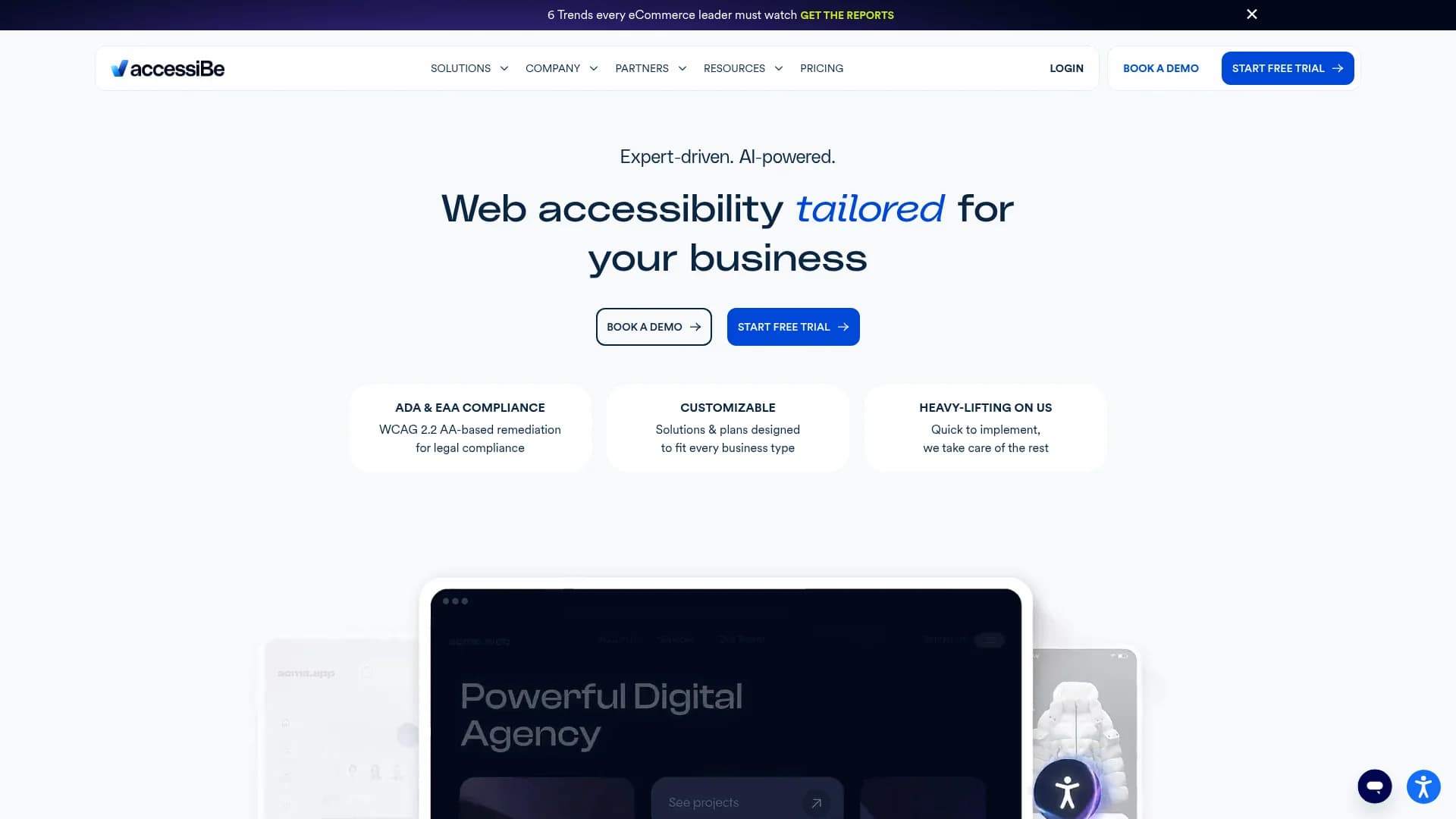 accessibe homepage