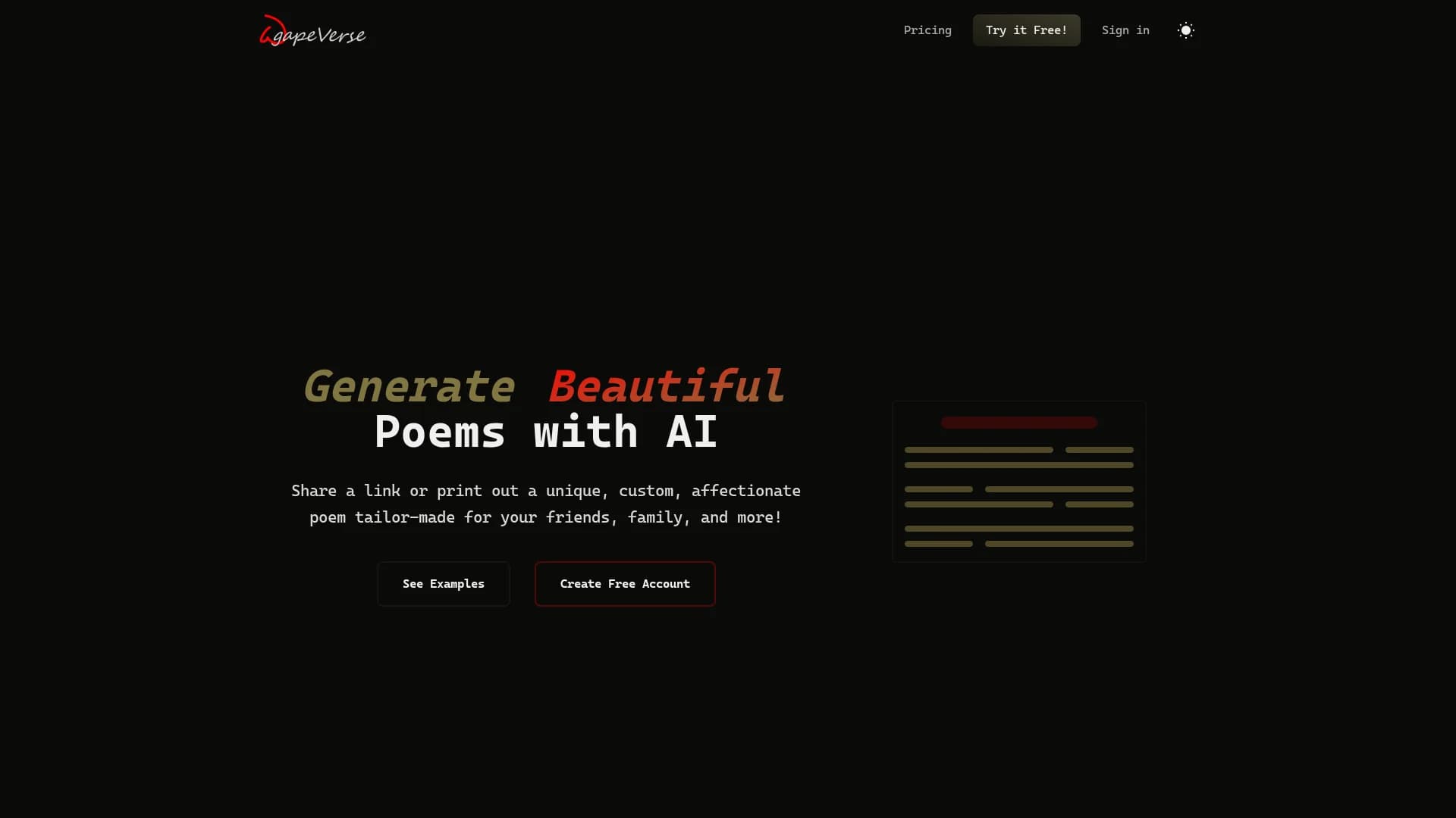 agapeverse-app homepage