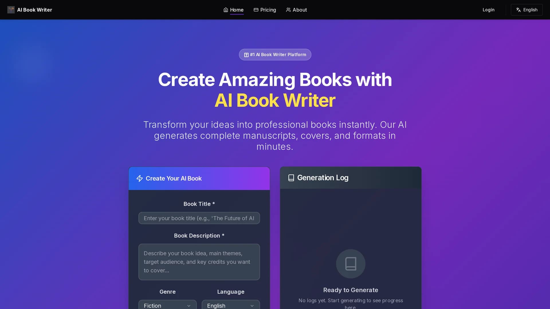 ai-book-writer homepage