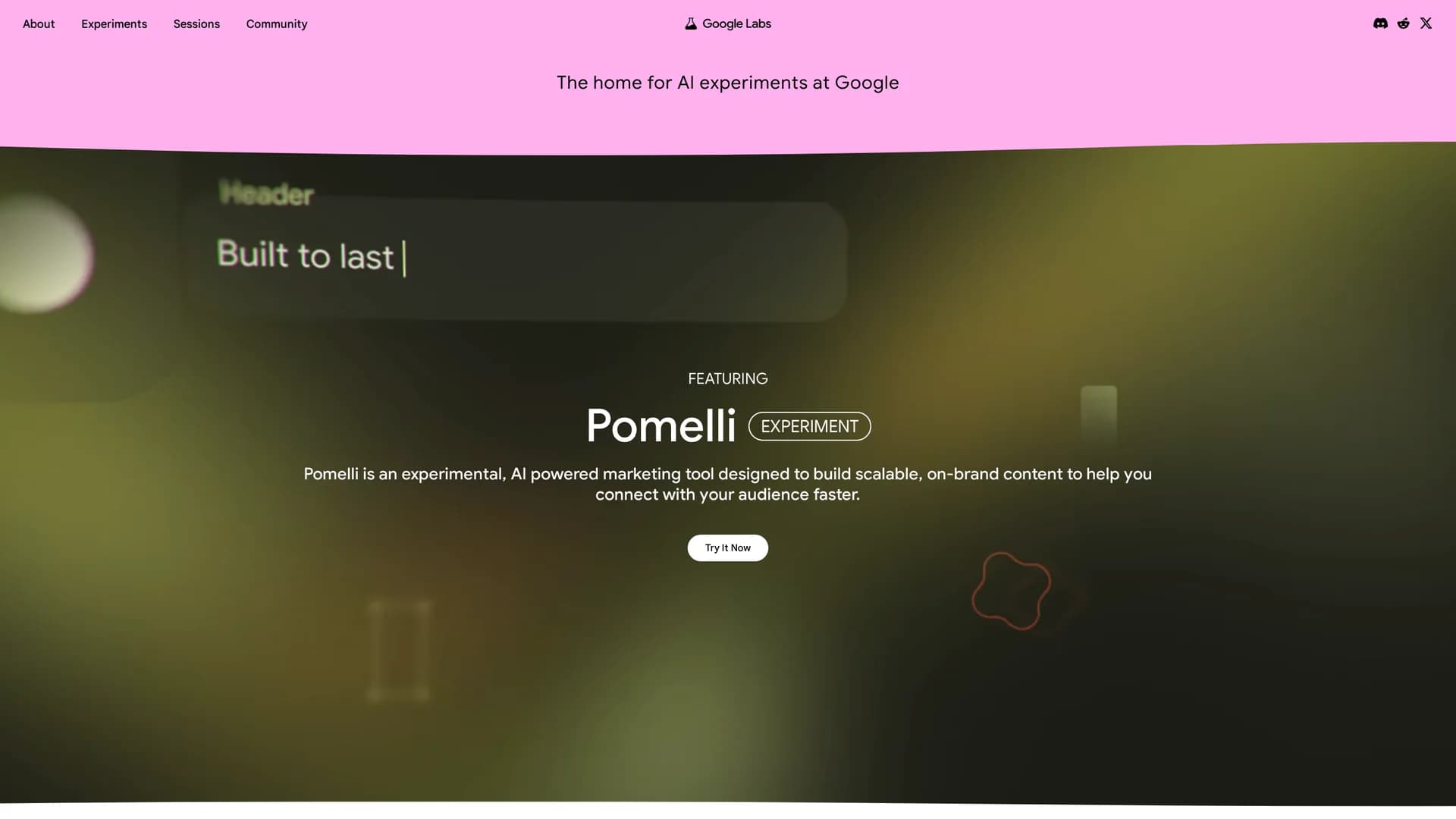 ai-experiments homepage