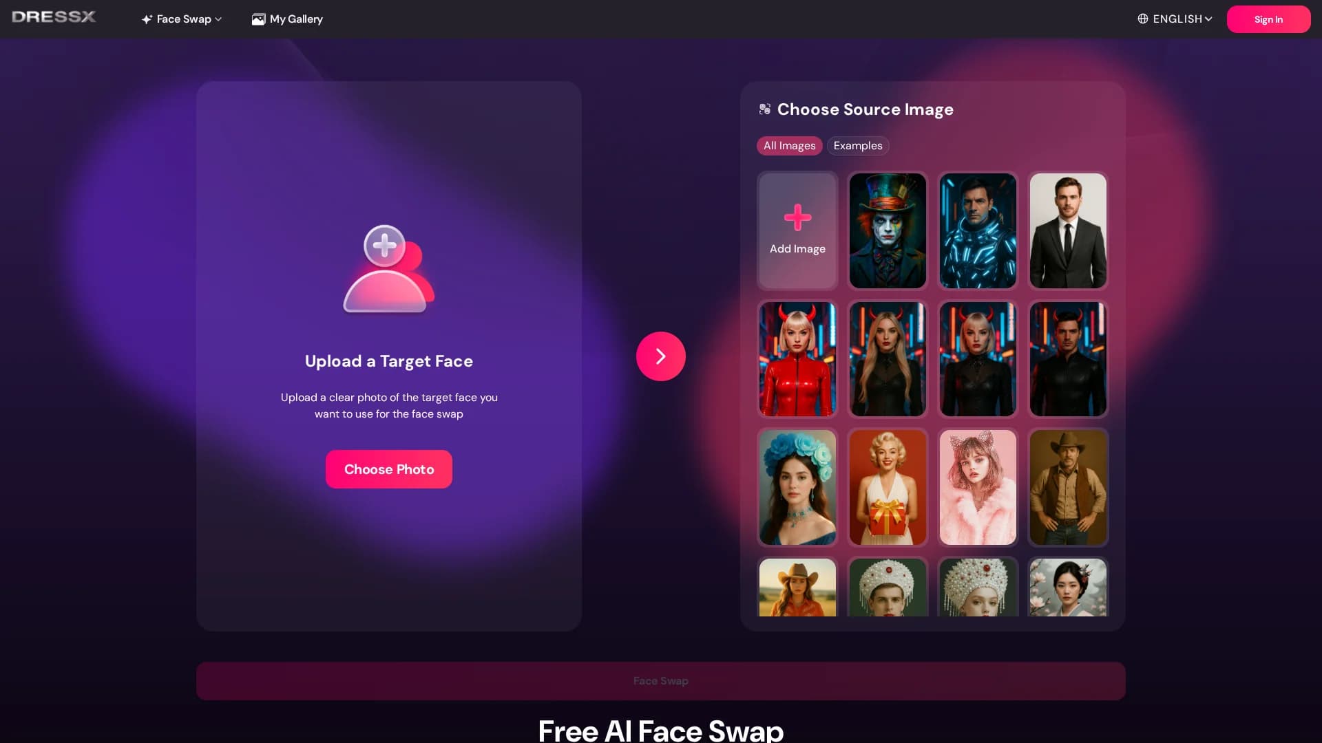 ai-face-swap homepage