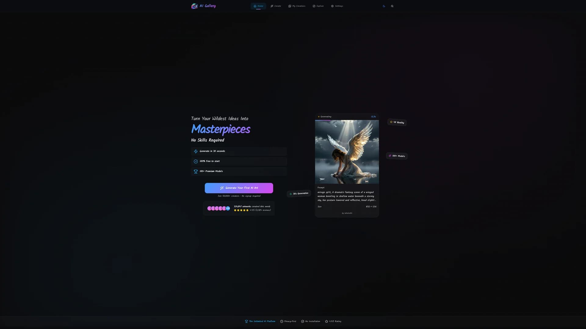 ai-gallery homepage