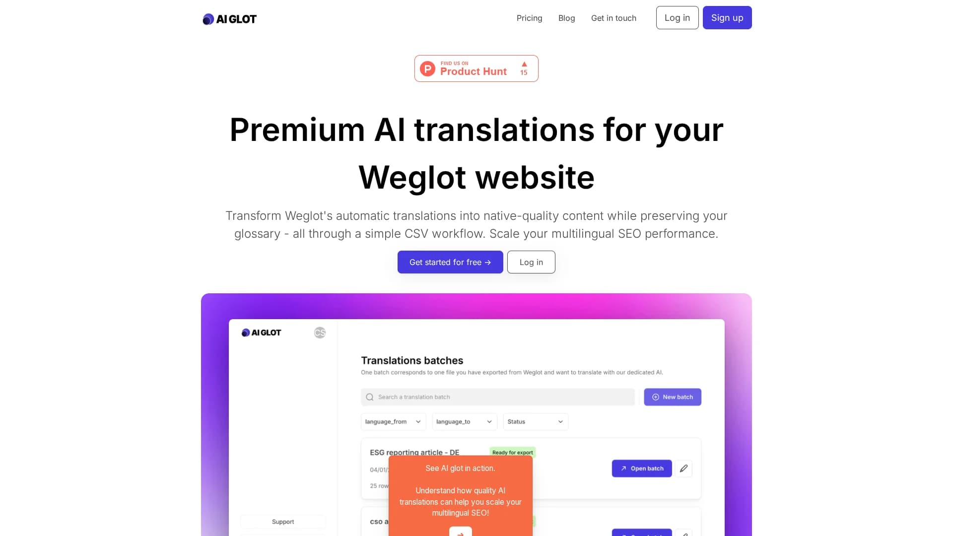ai-glot homepage