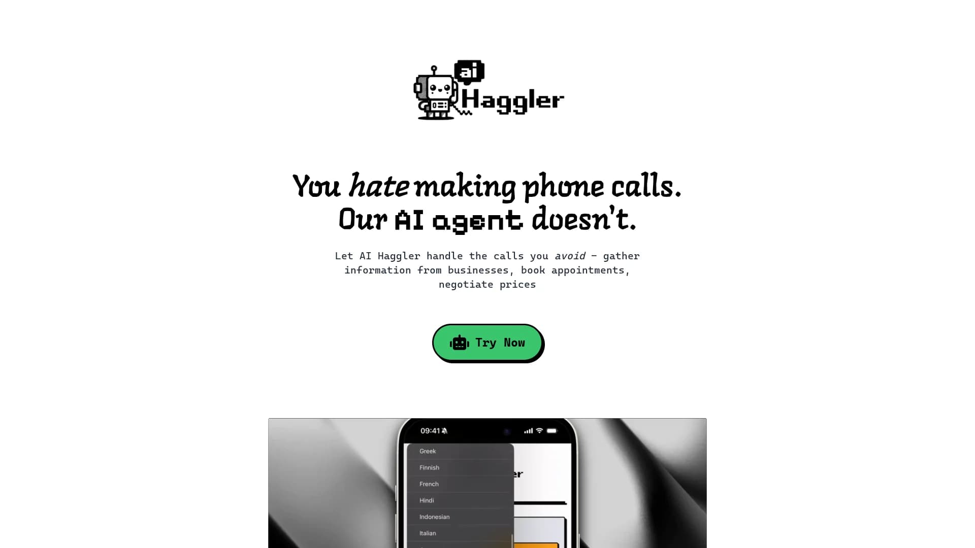 ai-haggler homepage