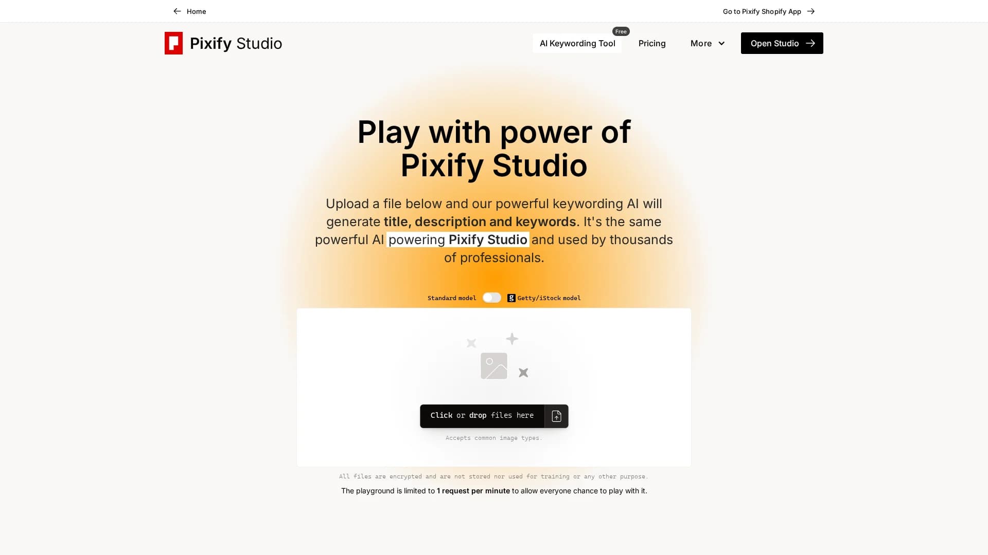 ai-keywording-tool homepage