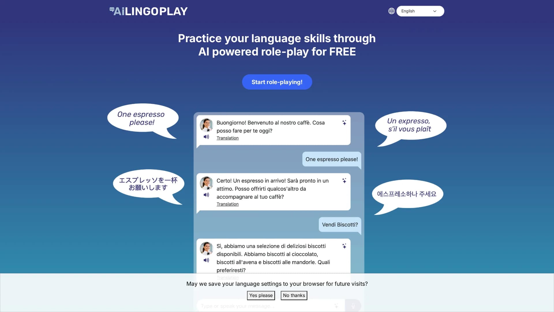 ai-lingoplay homepage