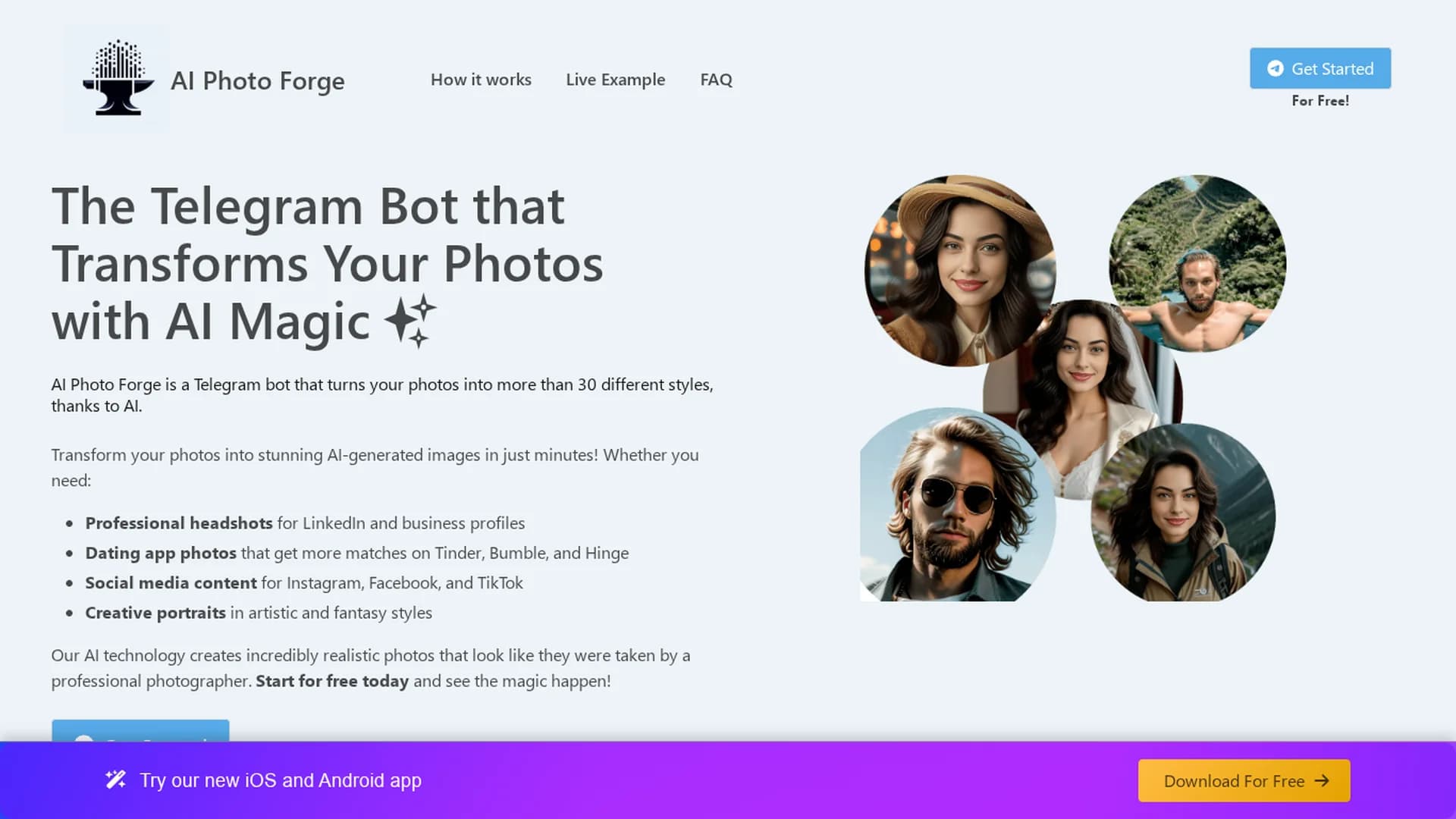 ai-photo-forge homepage