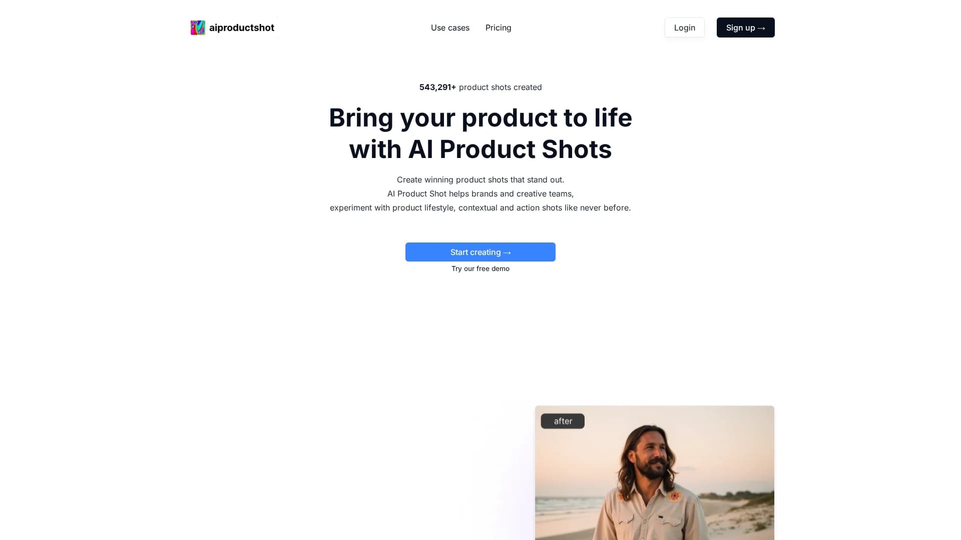 ai-product-shot homepage