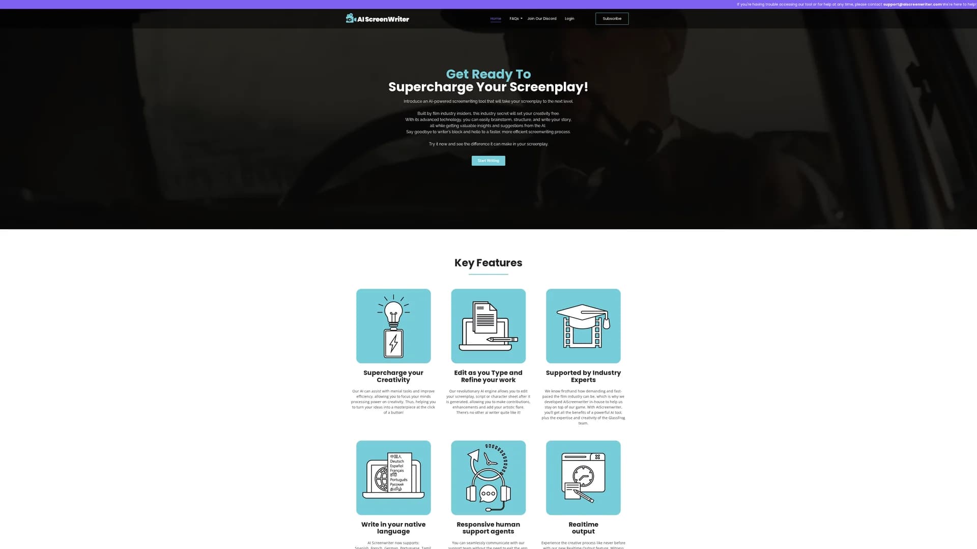 ai-screenwriter homepage
