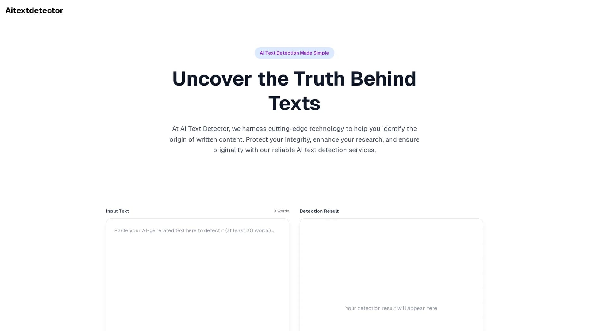 ai-text-detector homepage