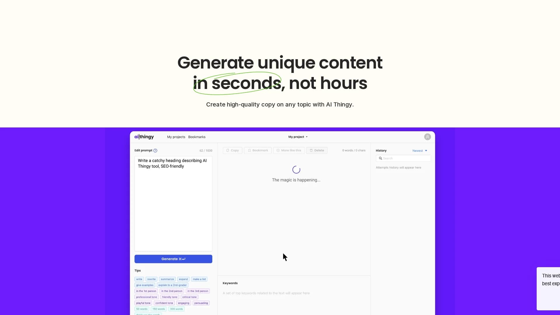 ai-thingy homepage