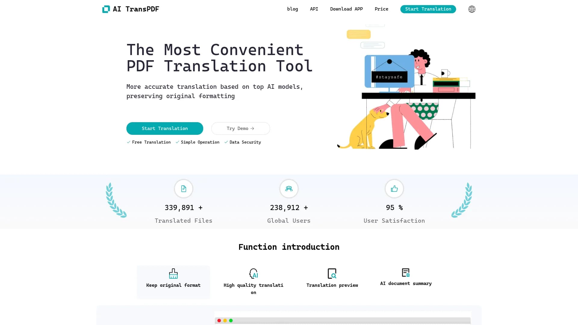 ai-transpdf homepage