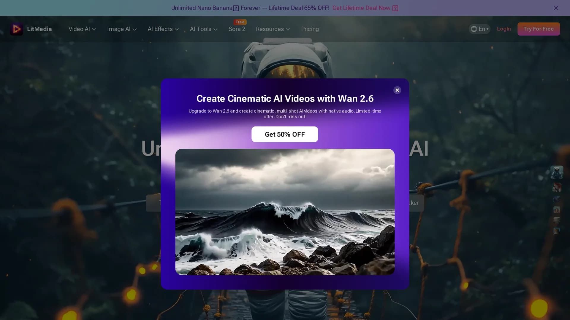 ai-video-generator-litmedia homepage