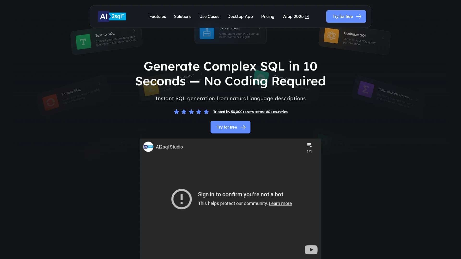 ai2sql homepage