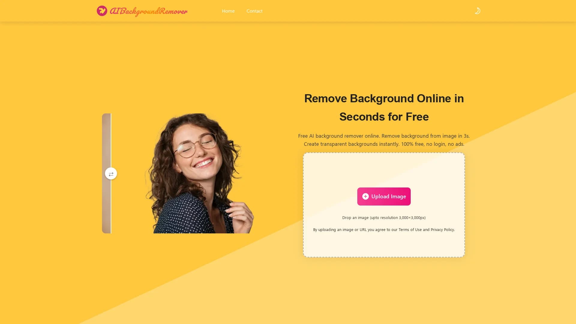 aibackgroundremover-io homepage