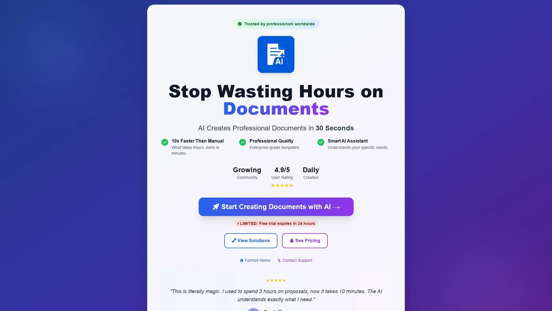 aidocumentmaker homepage