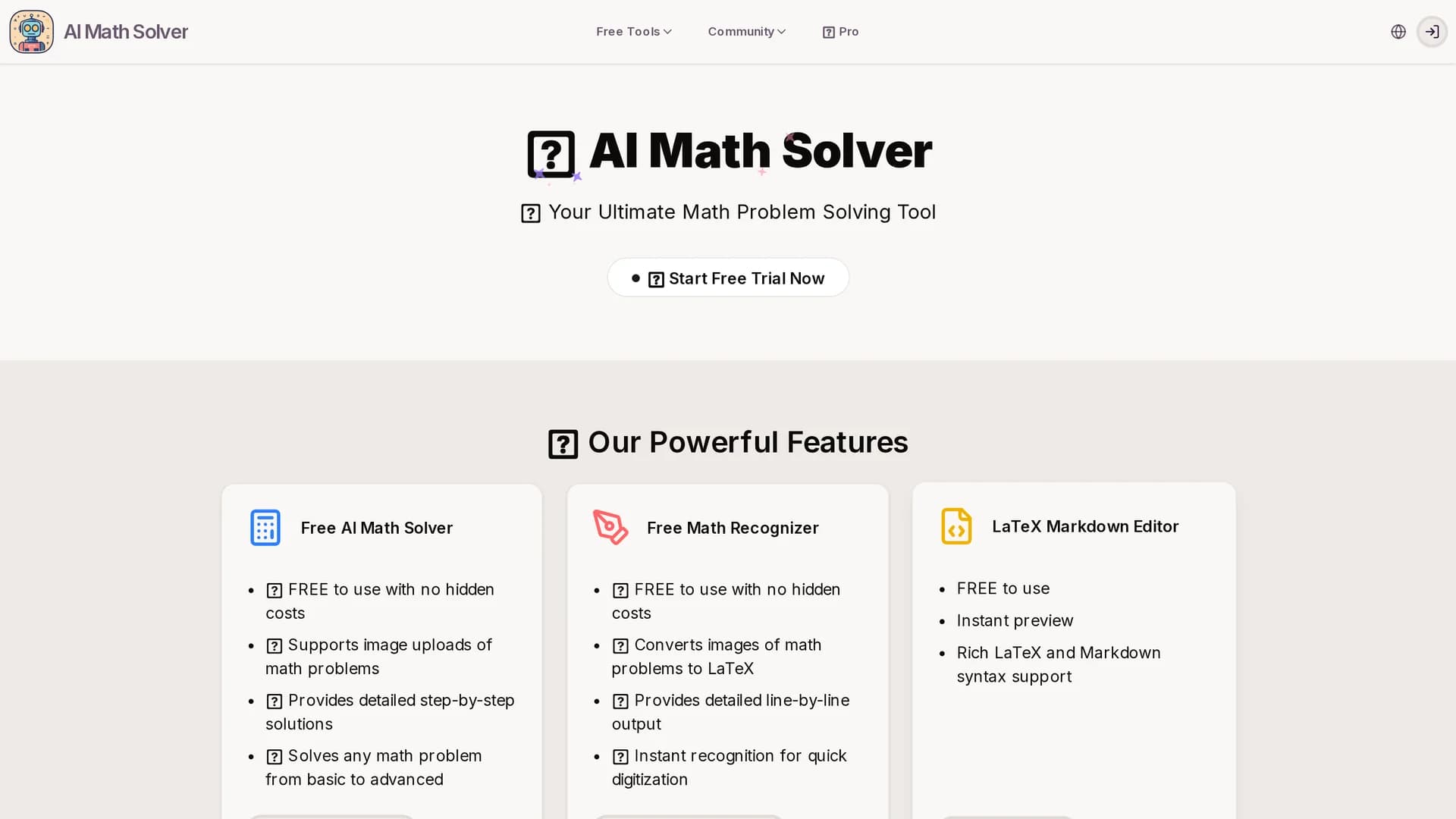 aimathsolver homepage