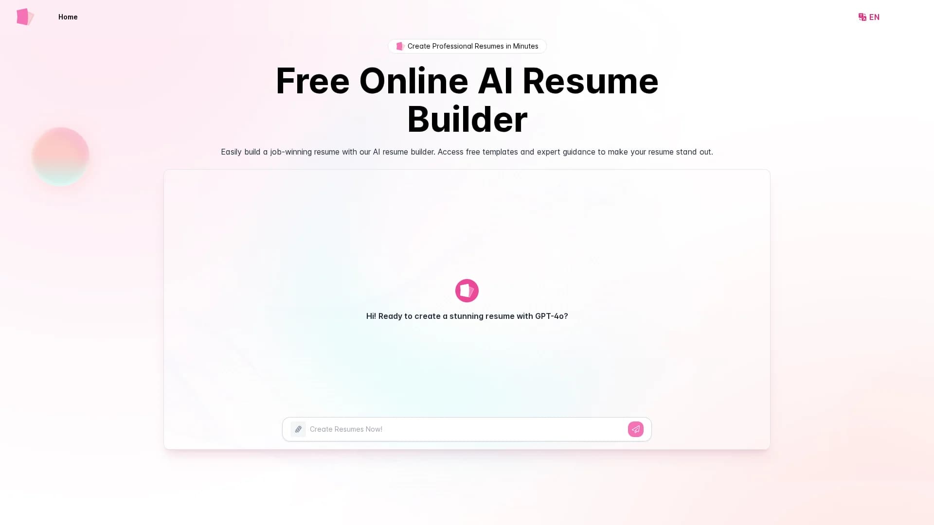 airesumebuilder-me homepage