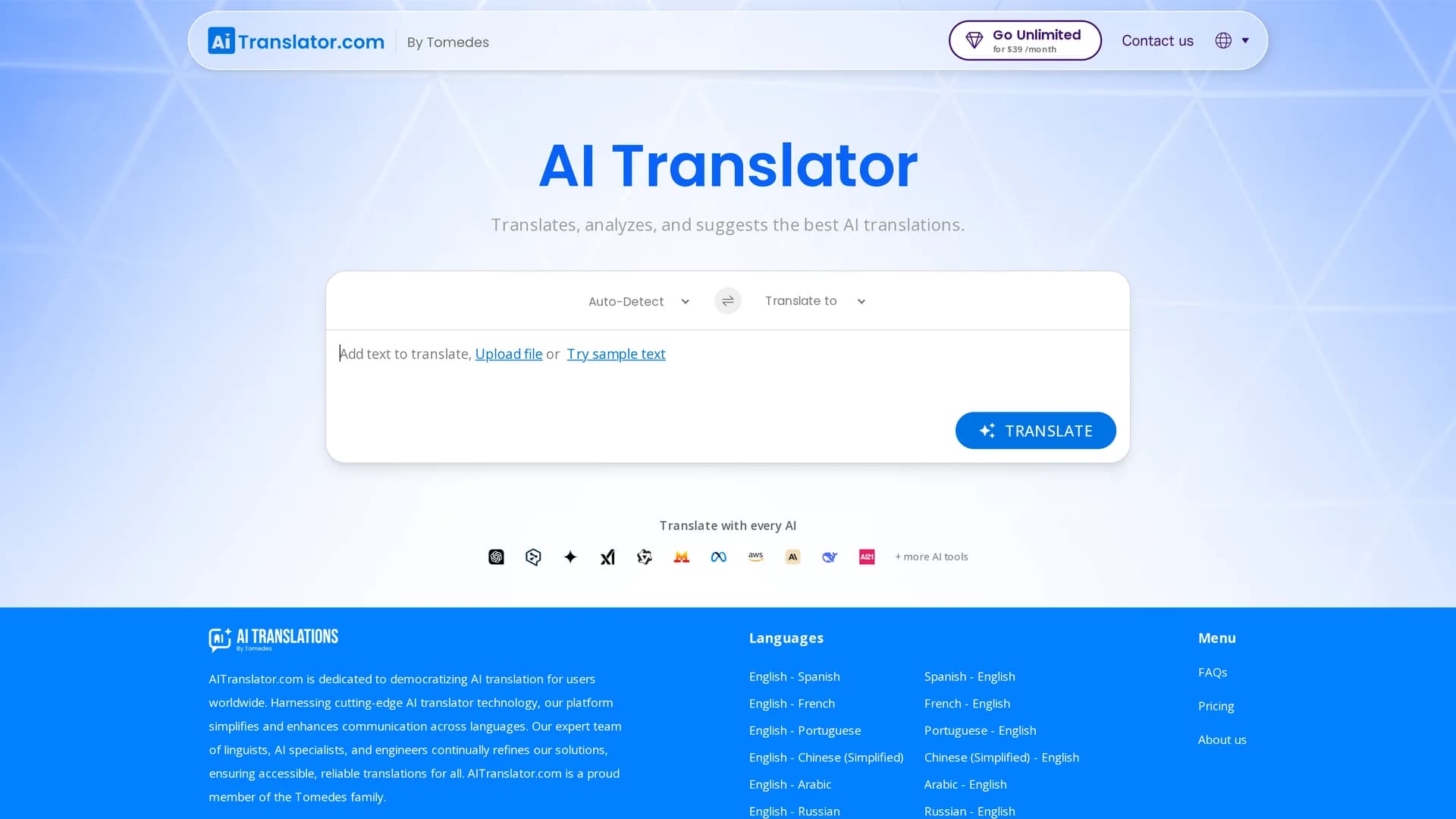 aitranslator-com homepage