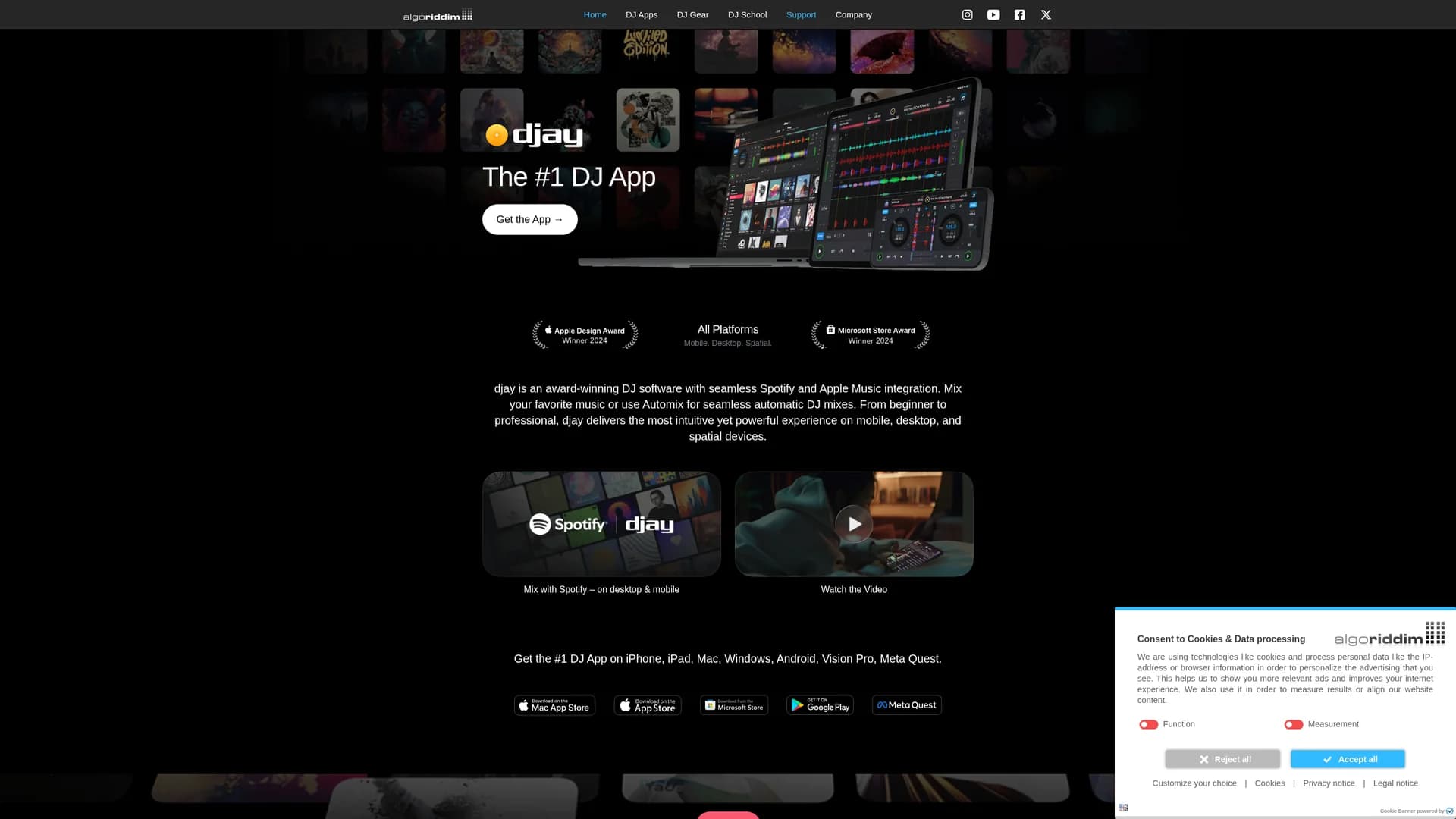 algoriddim-dj homepage