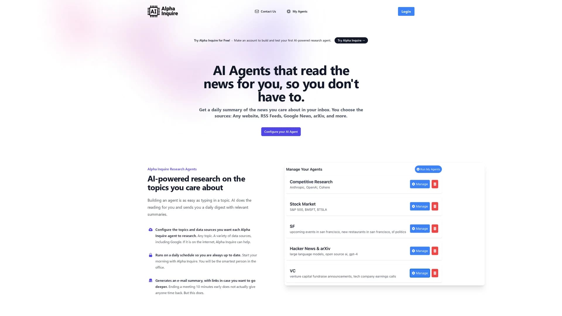 alphainquire homepage