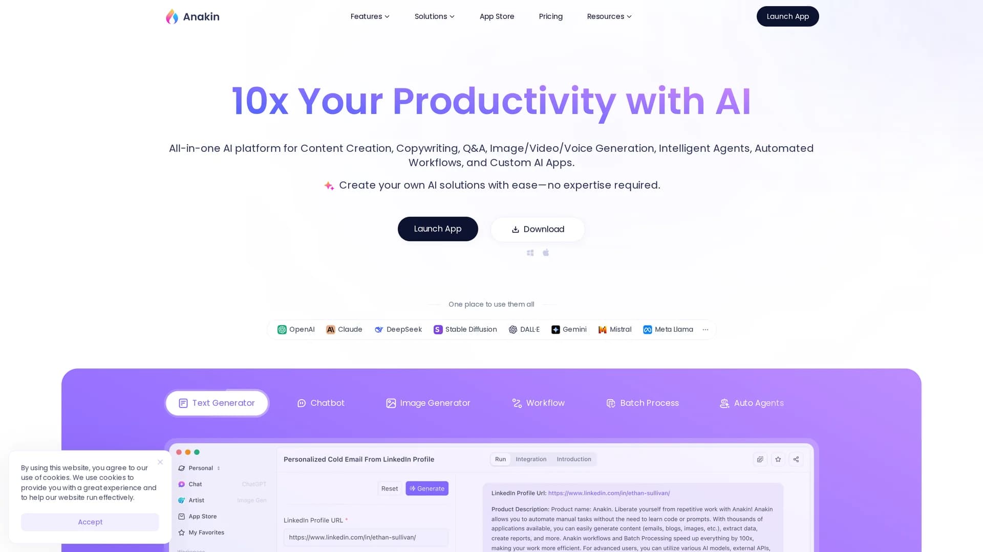 anakin-ai homepage