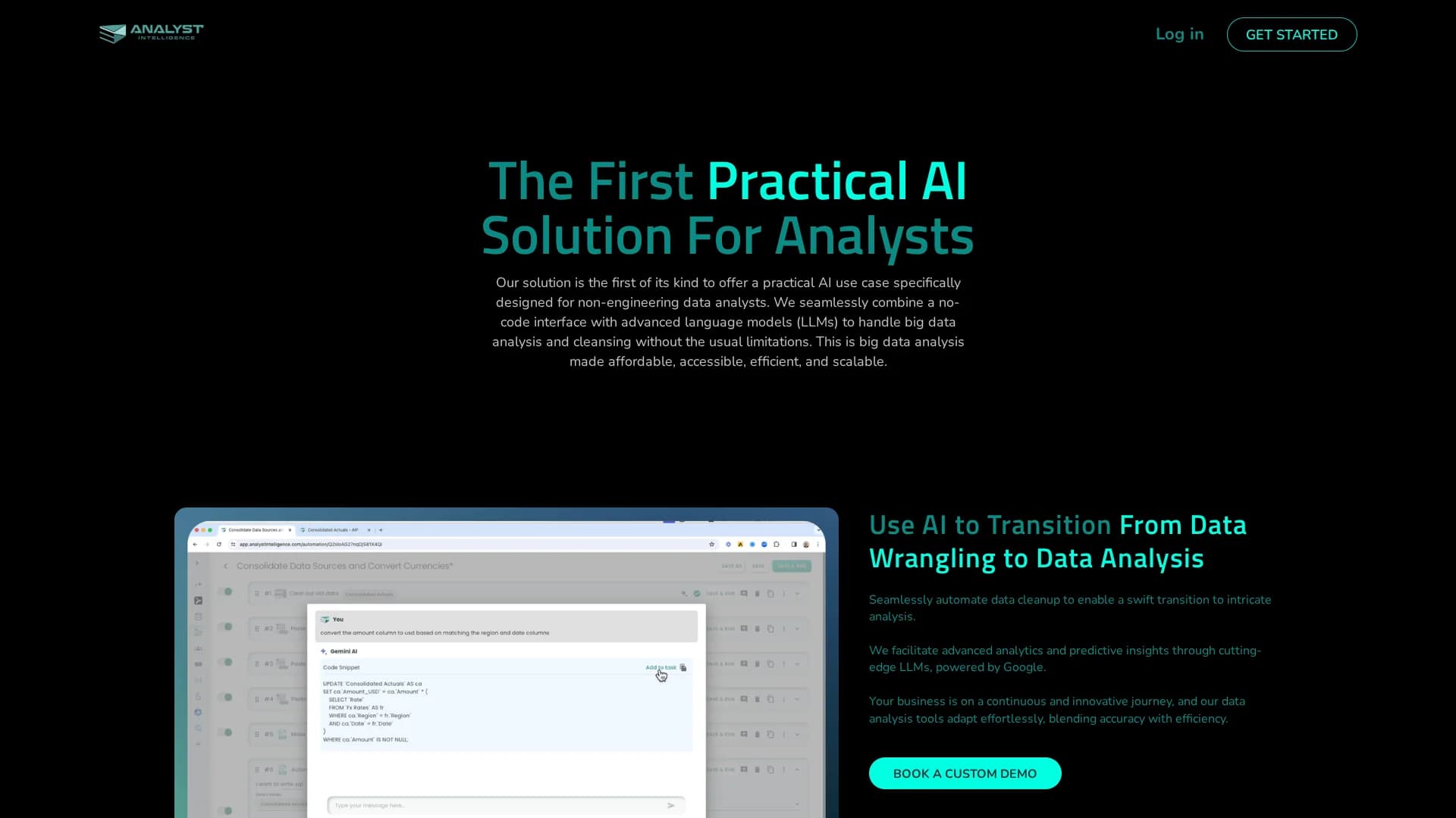 analyst-intelligence homepage