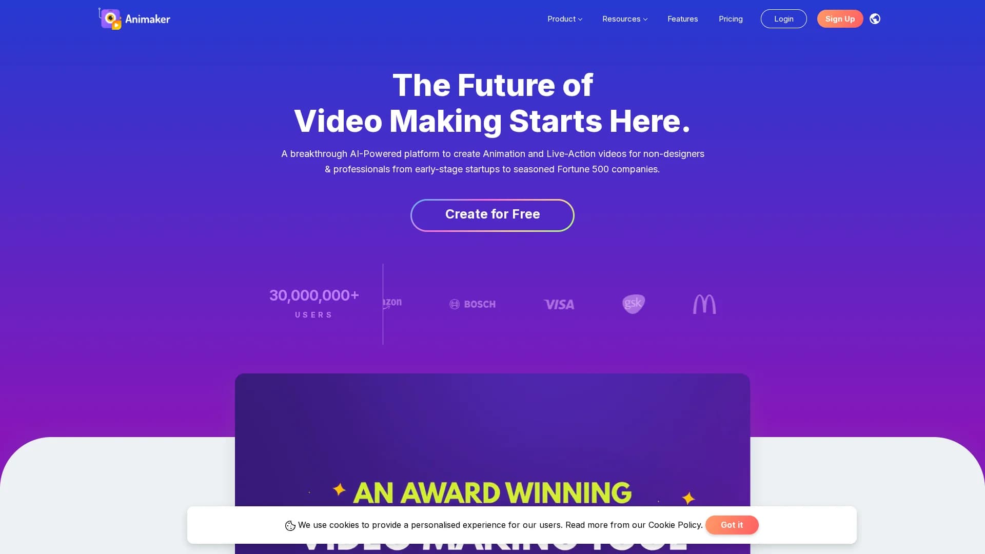 animaker-ai homepage