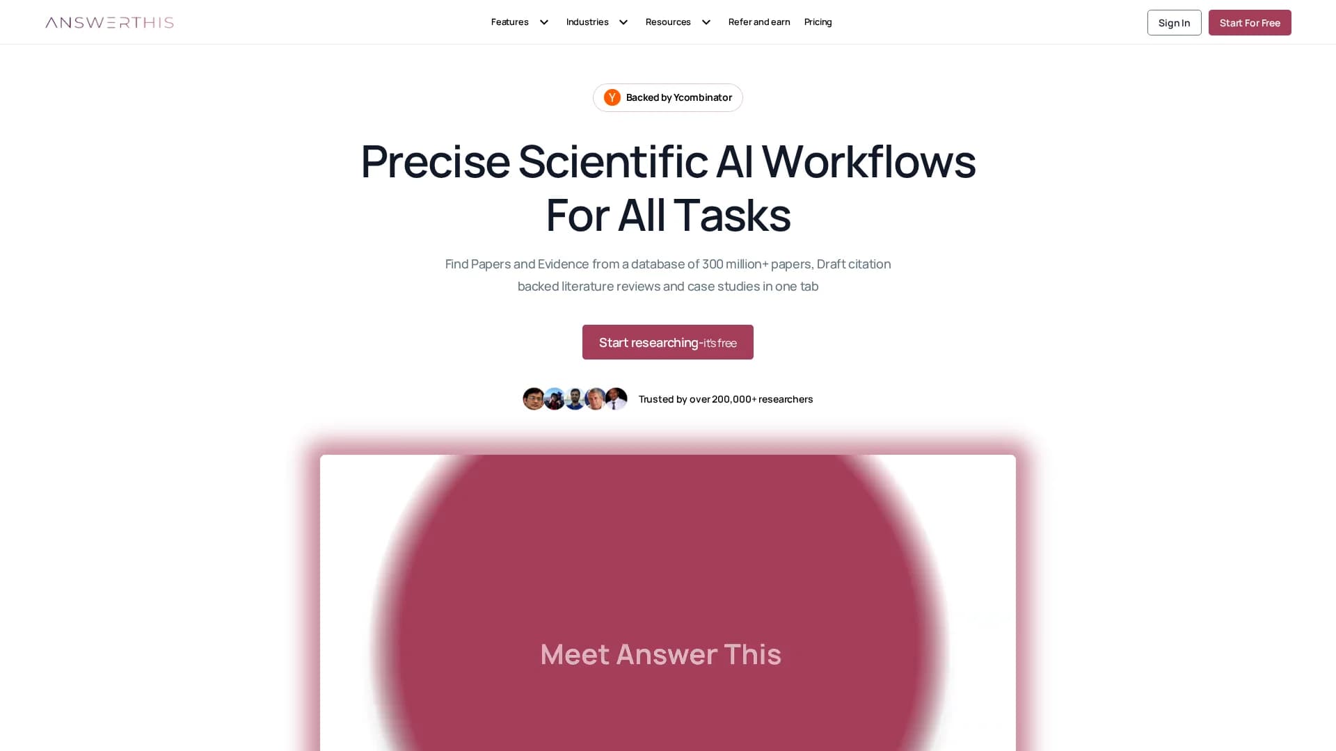 answerthis homepage