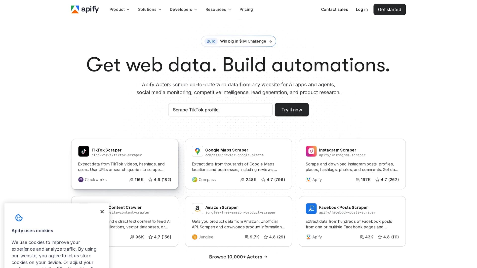 apify homepage