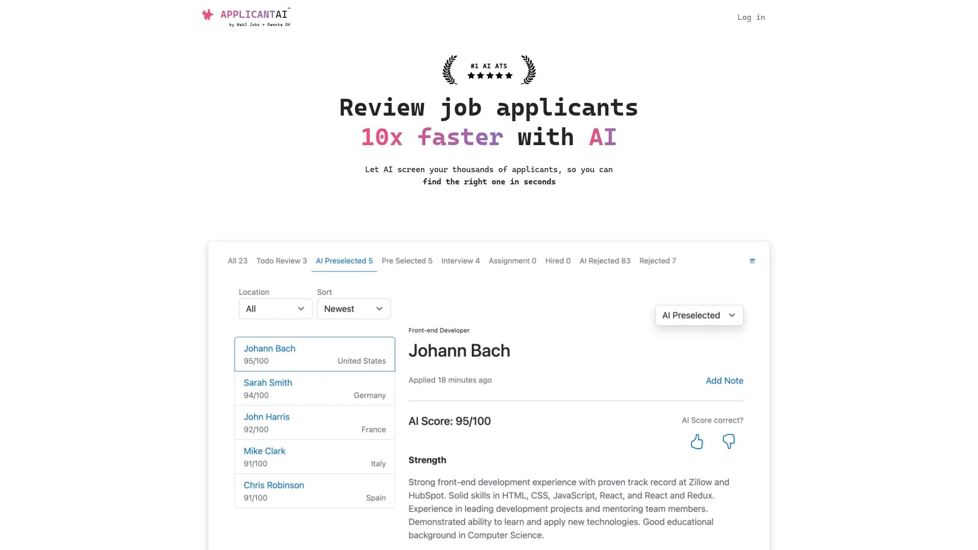 applicantai homepage