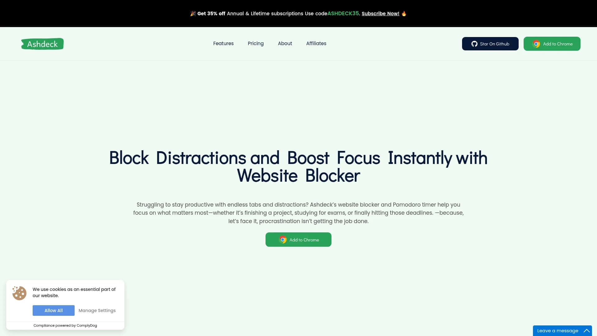 ashdeck homepage
