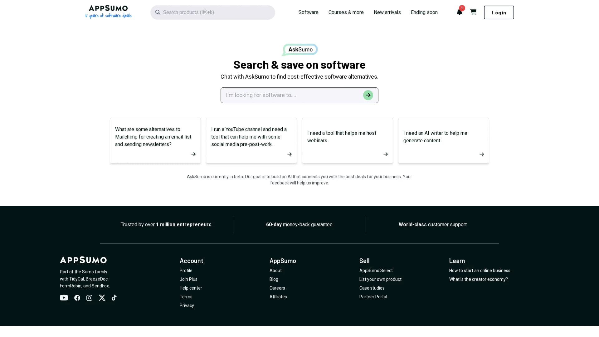 ask-sumo homepage