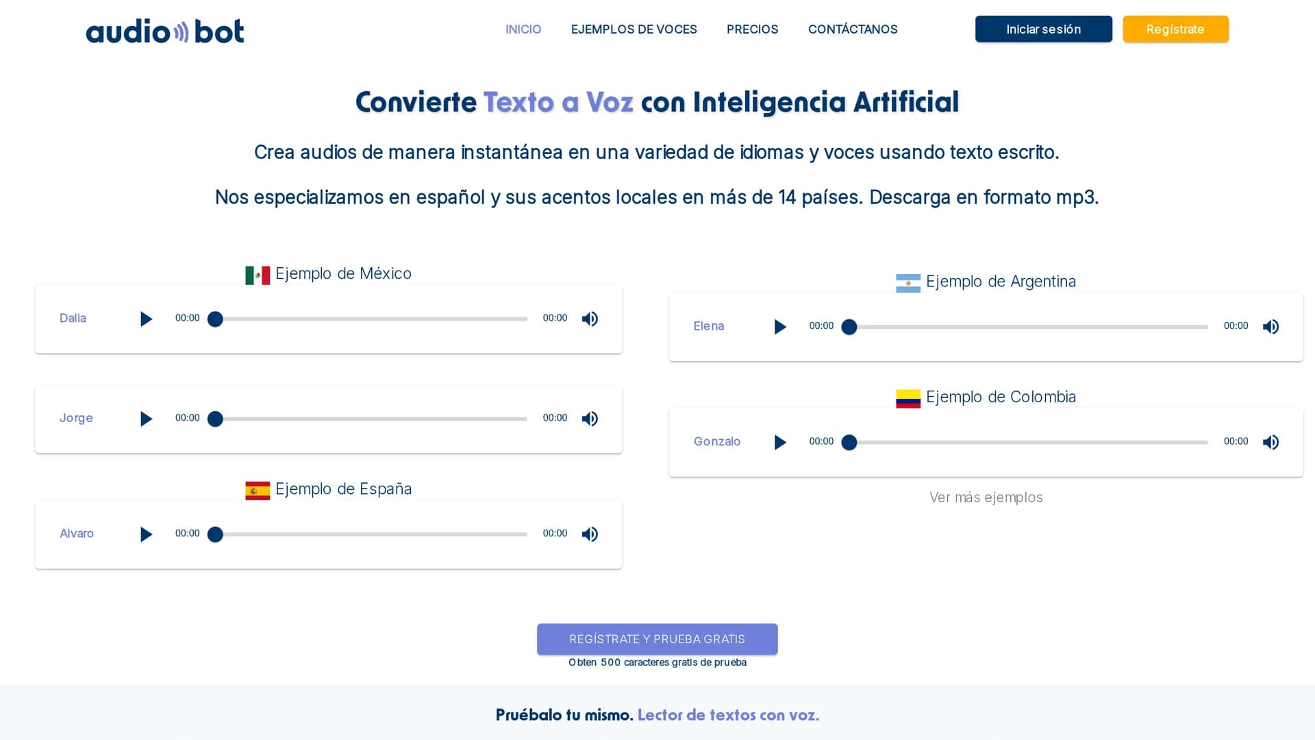 audiobot homepage