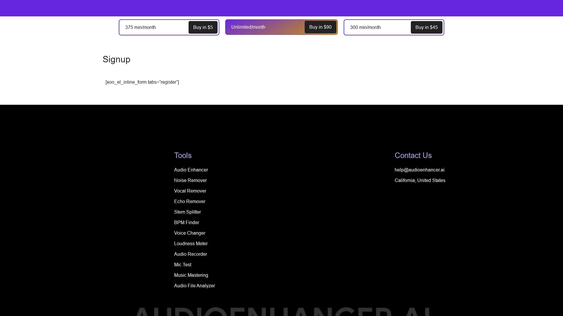 audioenhancer-ai homepage